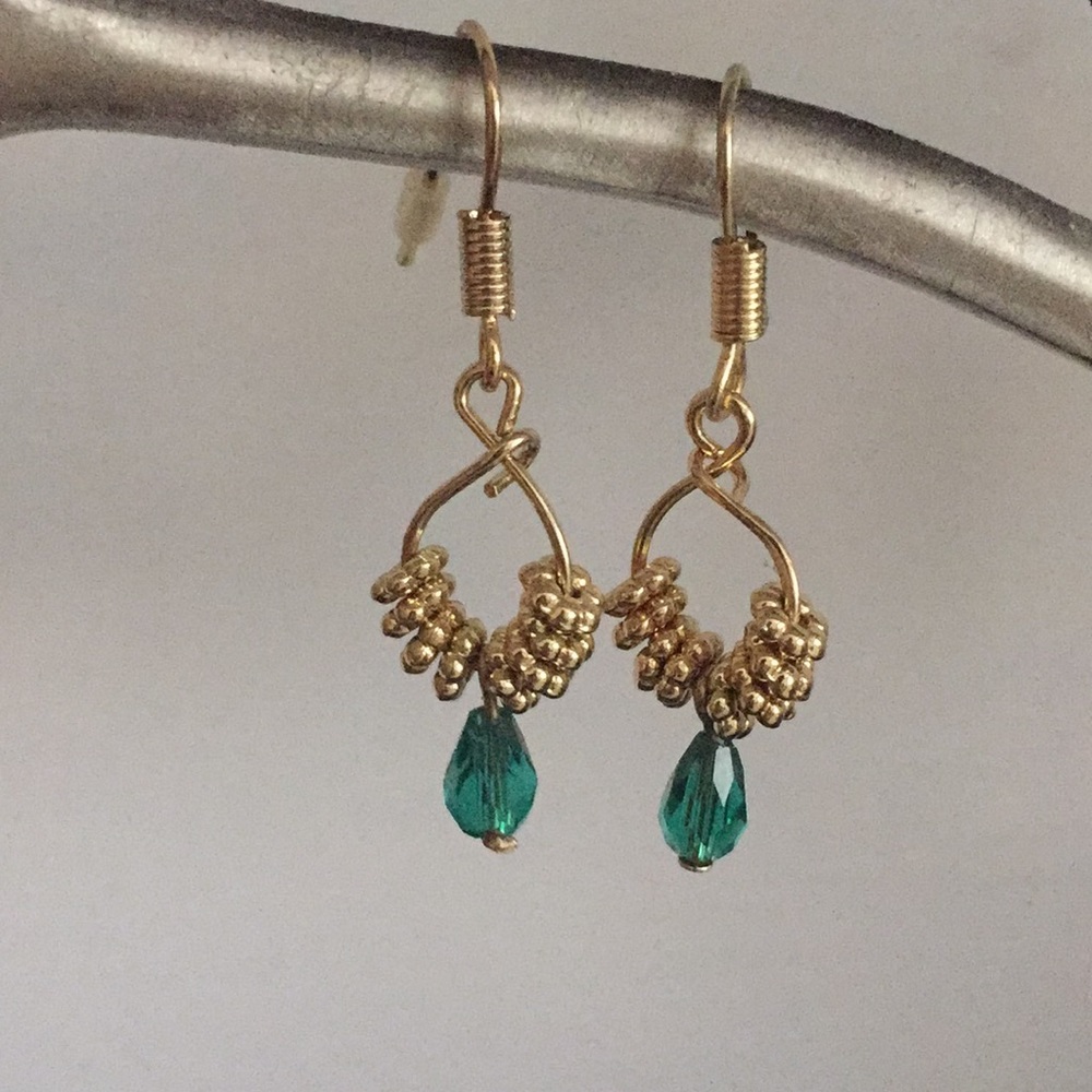 NEW! Tiny Gold/Blue Earrings